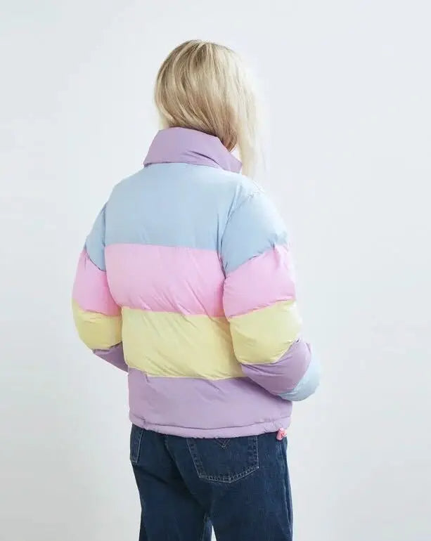 Parka arc-en-ciel pastel