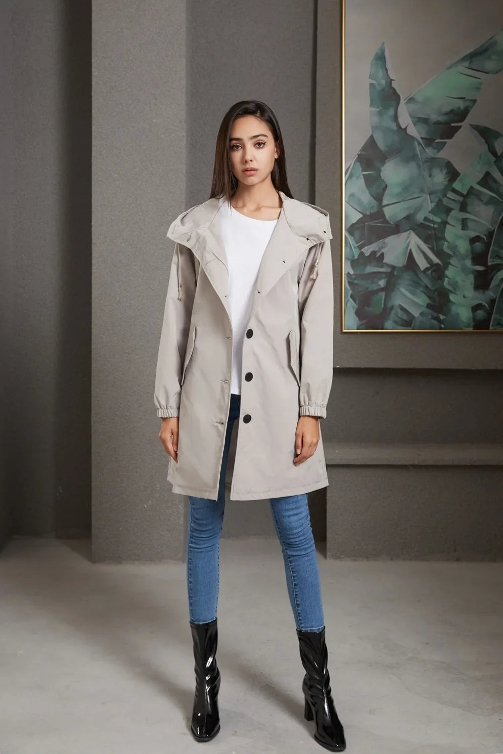Parka à capuche imperméable oversize