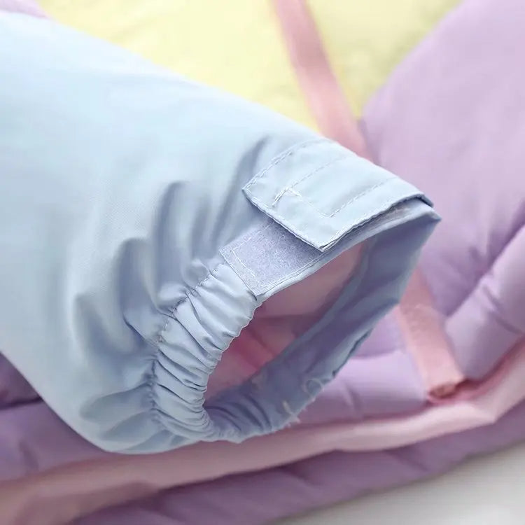 Parka arc-en-ciel pastel