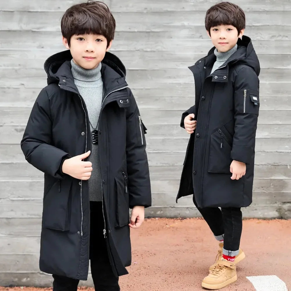 Parka longue à capuche garçon