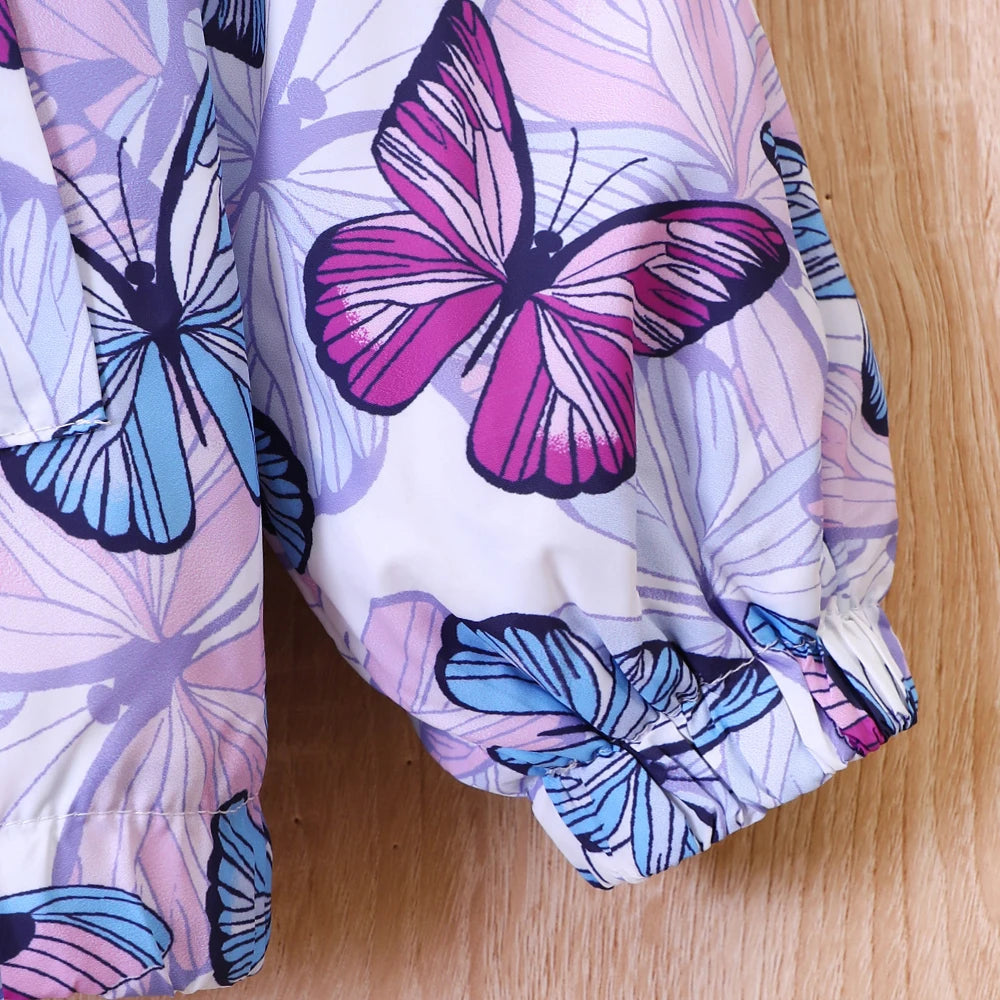 Parka à capuche motifs papillons