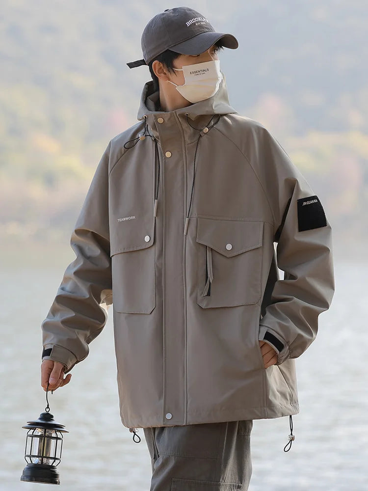 Parka imperméable homme avec poches fonctionnelles