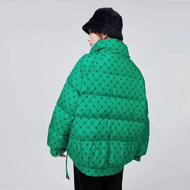 Parka à motifs géométriques