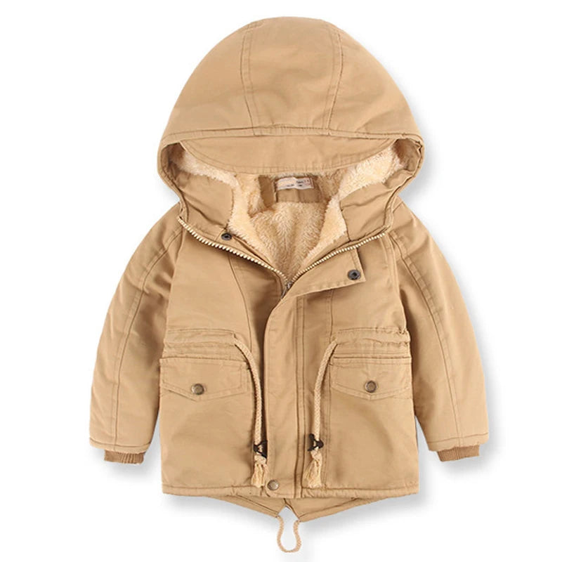 Parka à capuche doublée en fourrure