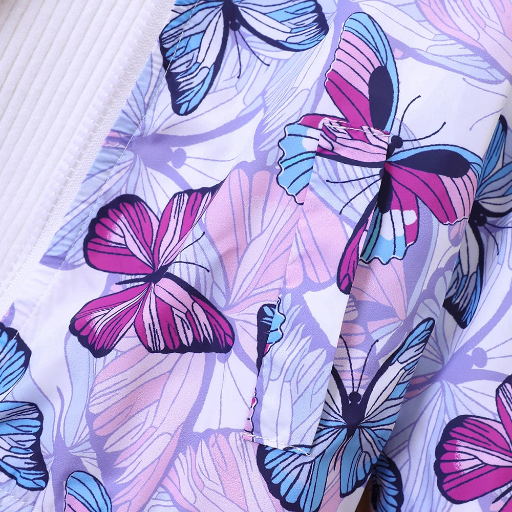 Parka à capuche motifs papillons