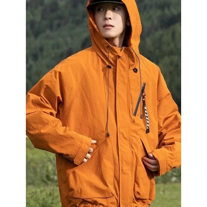 Parka à capuche en tissu déperlant