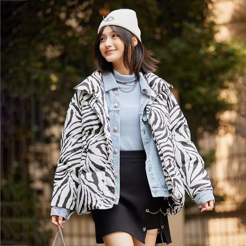 Parka motif zèbre