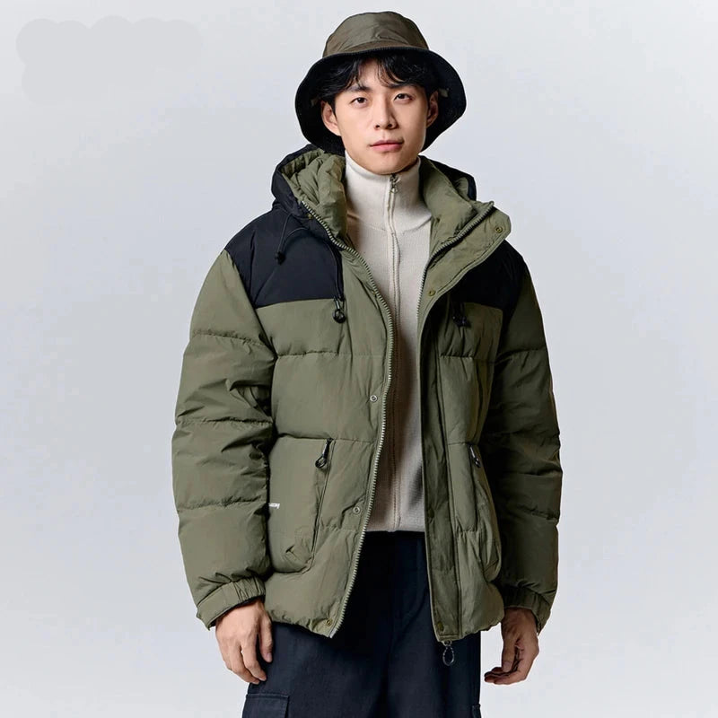 Parka à capuche bicolore