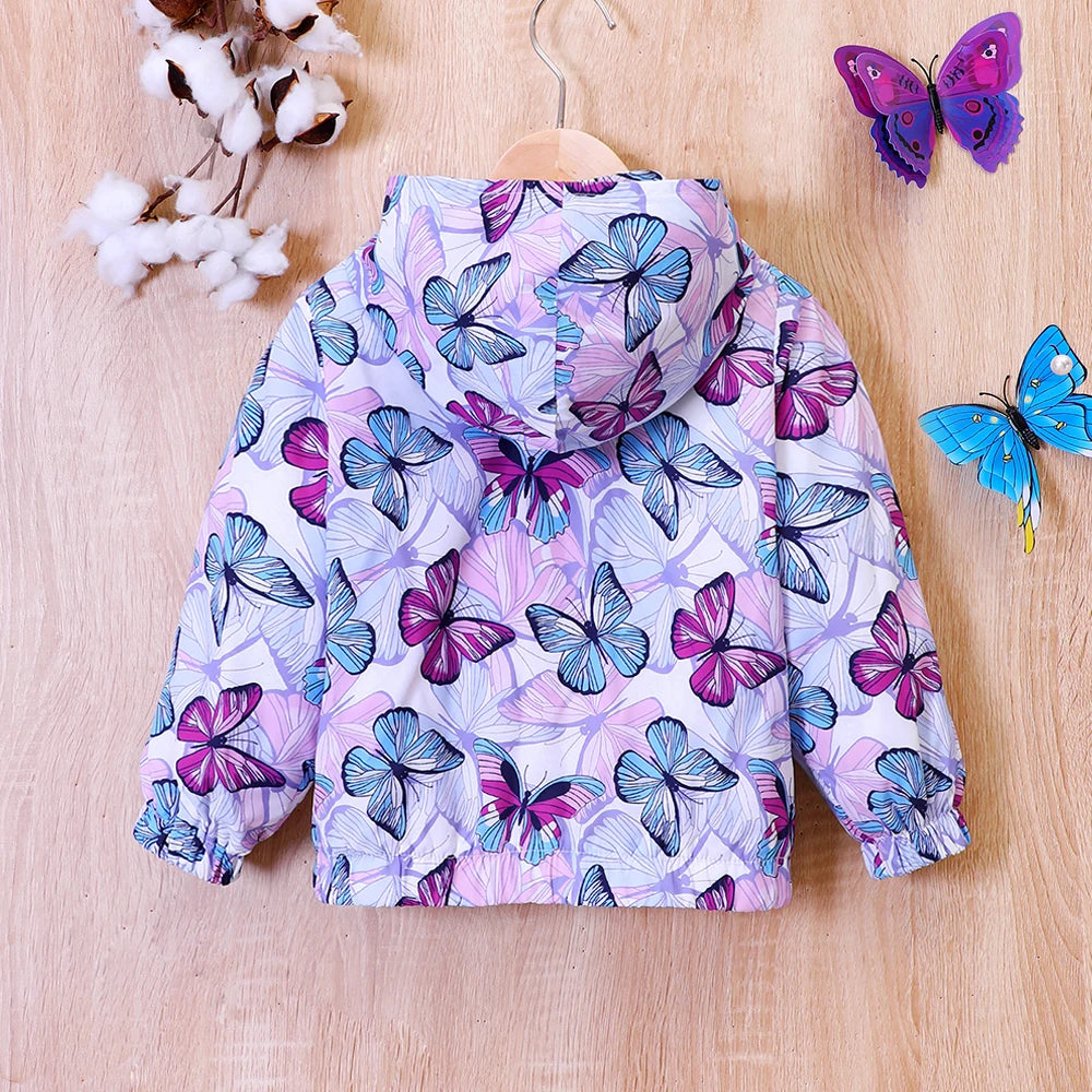 Parka à capuche motifs papillons