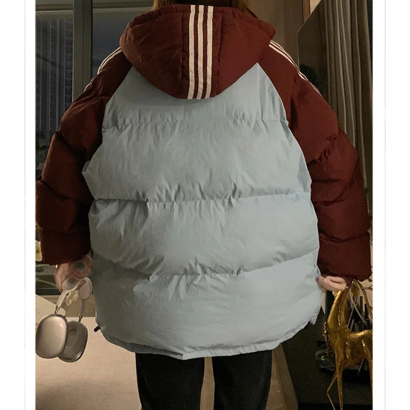 Parka à capuche style universitaire