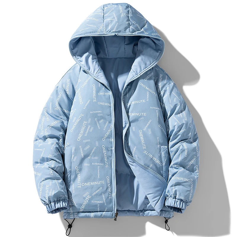 Parka réversible imprimée "One minute"