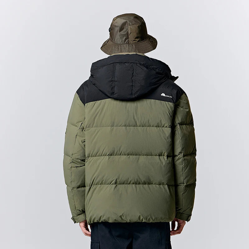 Parka à capuche bicolore