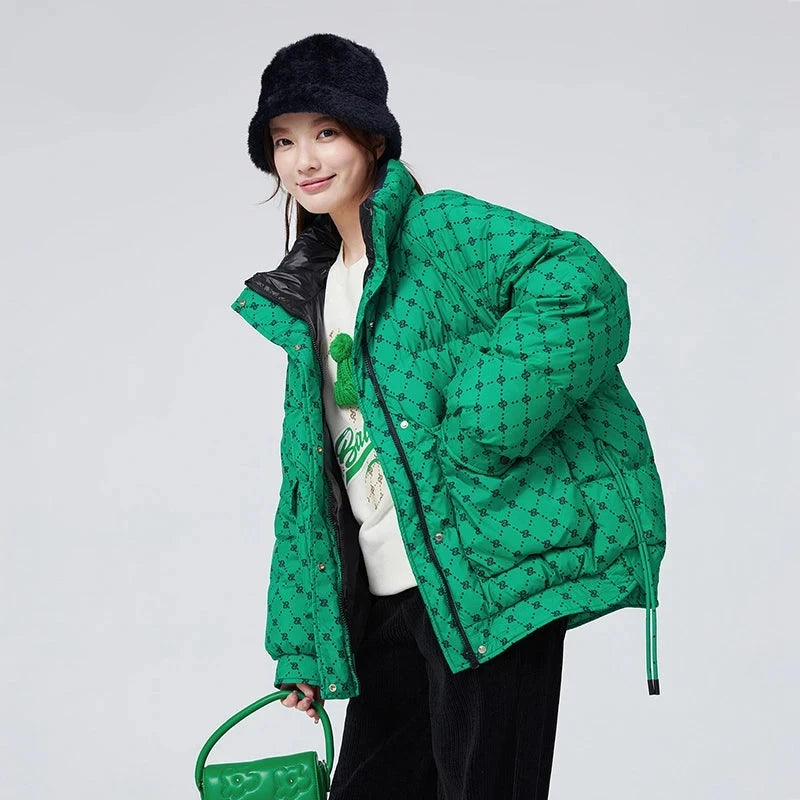 Parka à motifs géométriques
