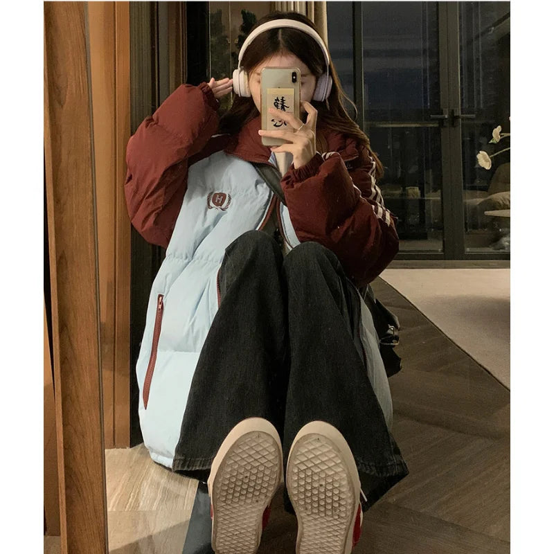 Parka à capuche style universitaire
