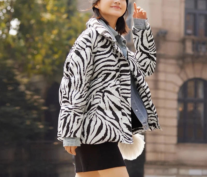 Parka motif zèbre