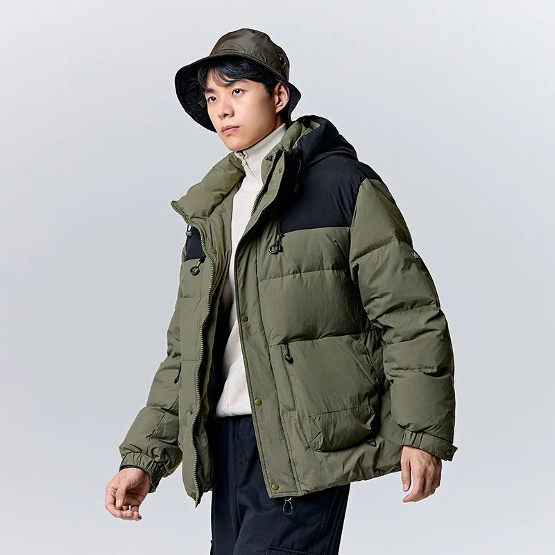 Parka à capuche bicolore