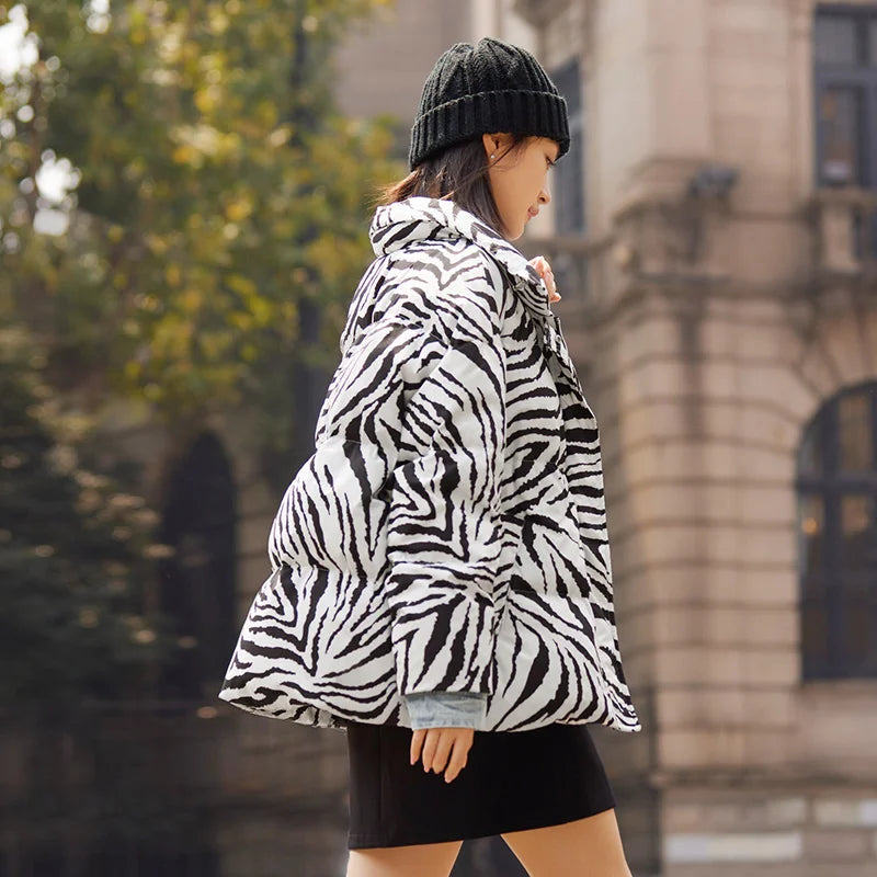 Parka motif zèbre