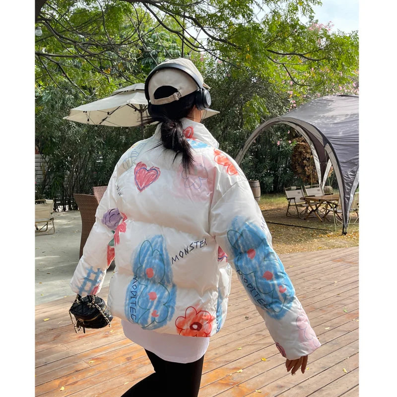 Parka à motifs colorés