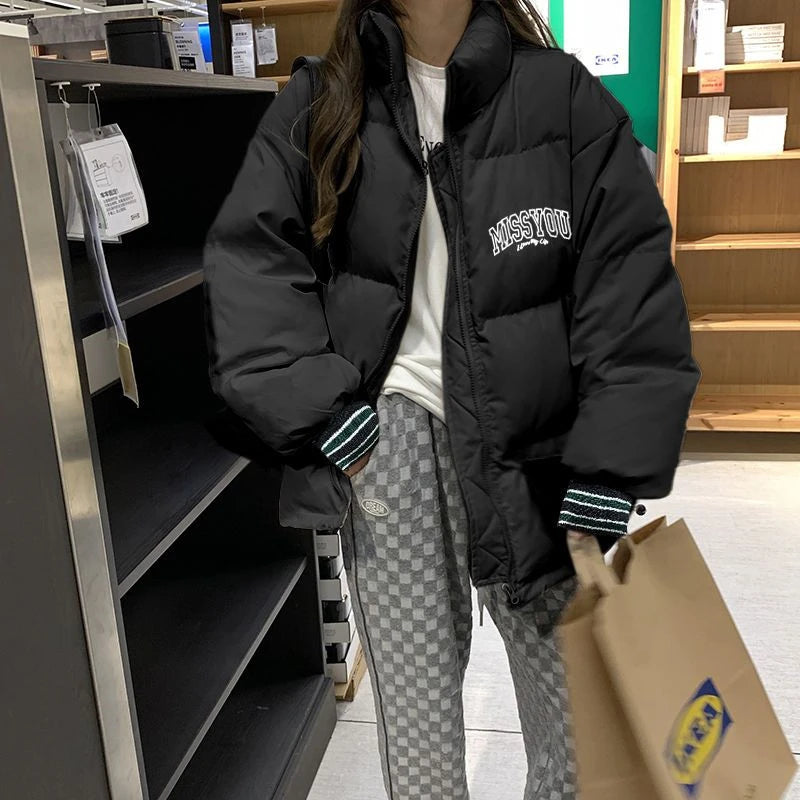 Parka à col montant imprimé 'MissYou"