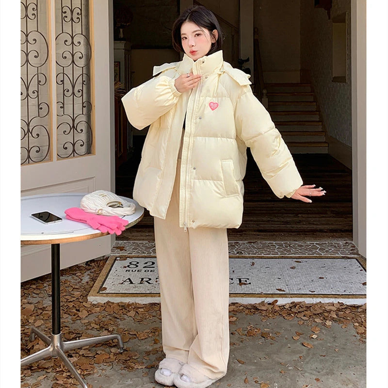 Parka oversize avec détails brodés
