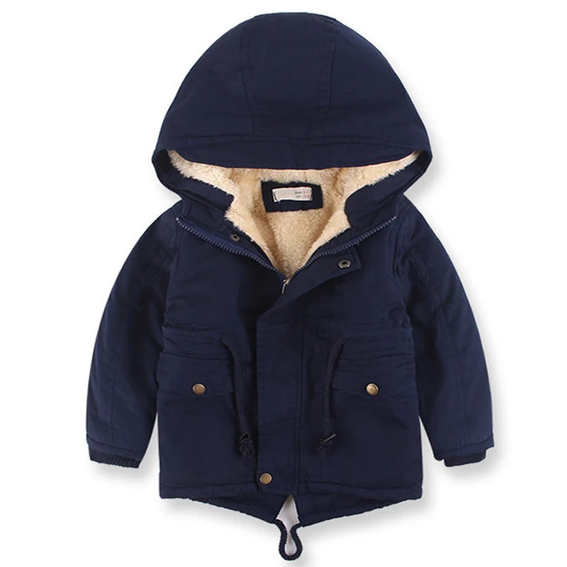 Parka à capuche doublée en fourrure