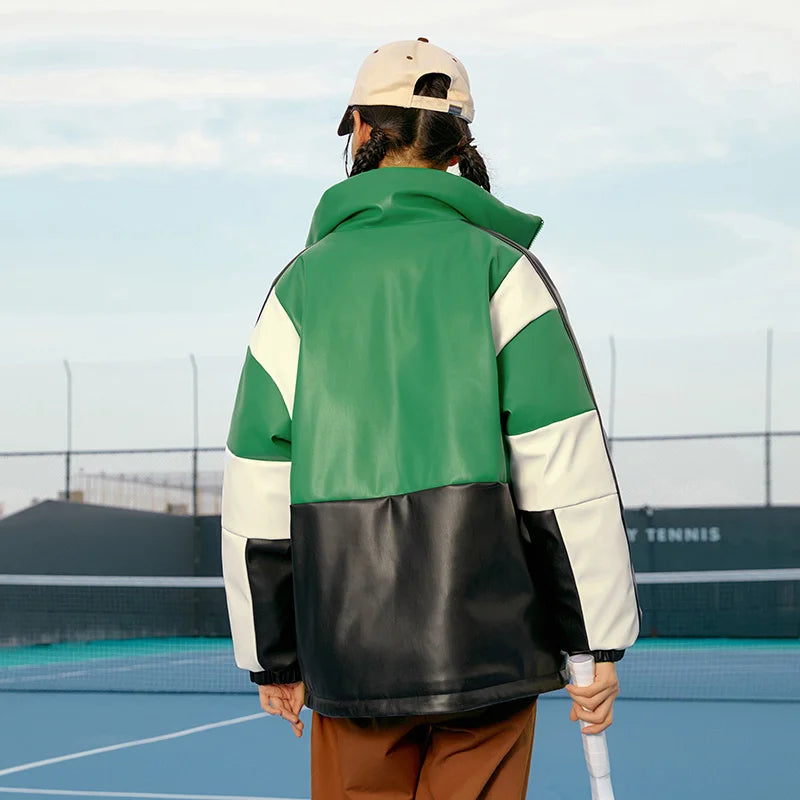 Parka d'hiver à capuche au design moderne