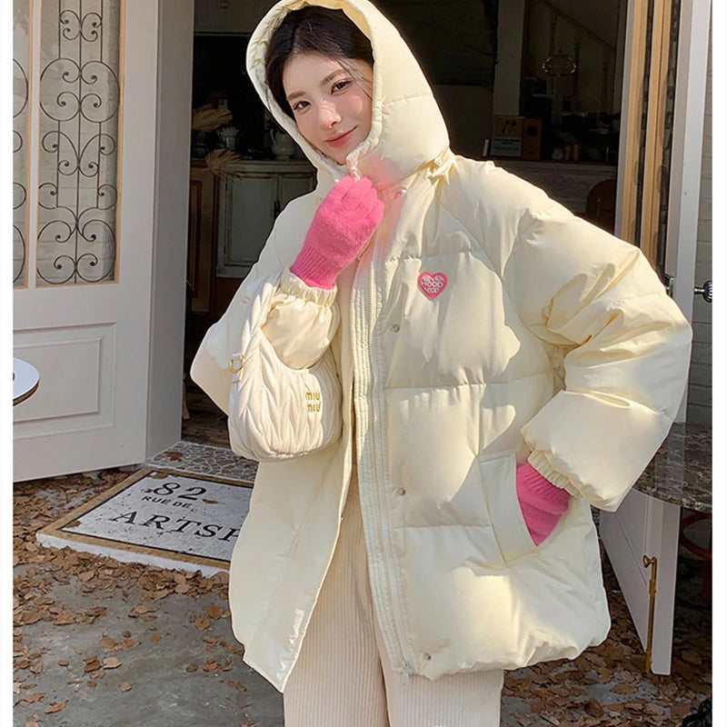 Parka oversize avec détails brodés