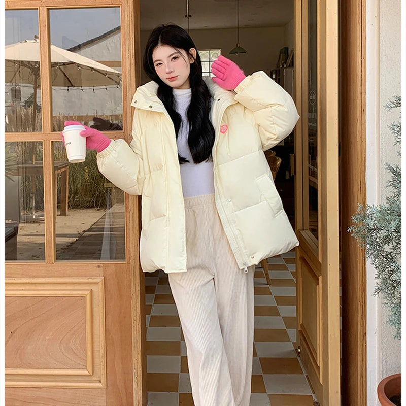 Parka oversize avec détails brodés