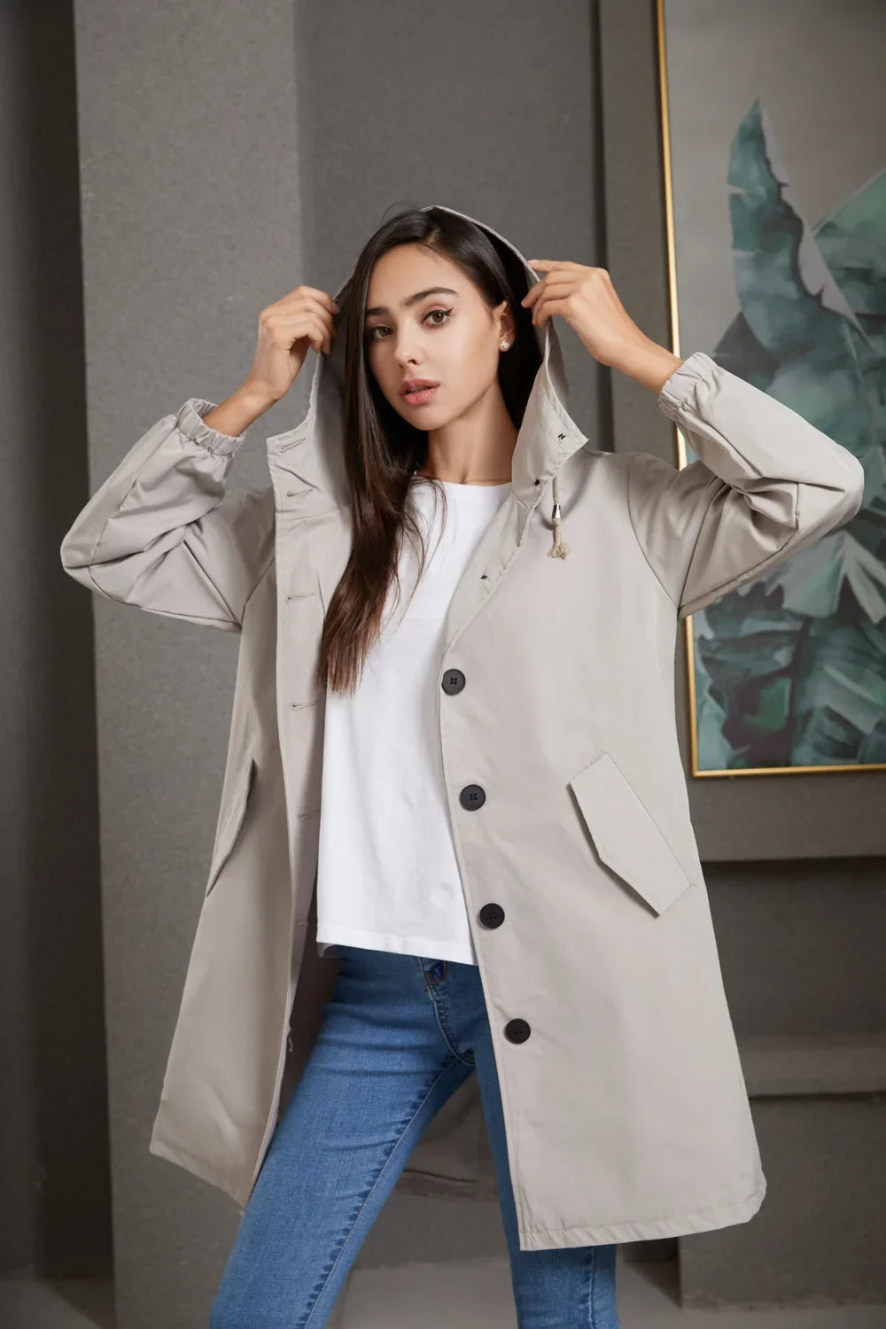 Parka à capuche imperméable oversize