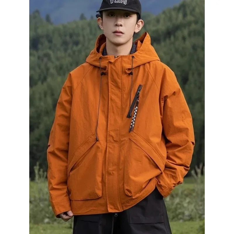 Parka à capuche en tissu déperlant