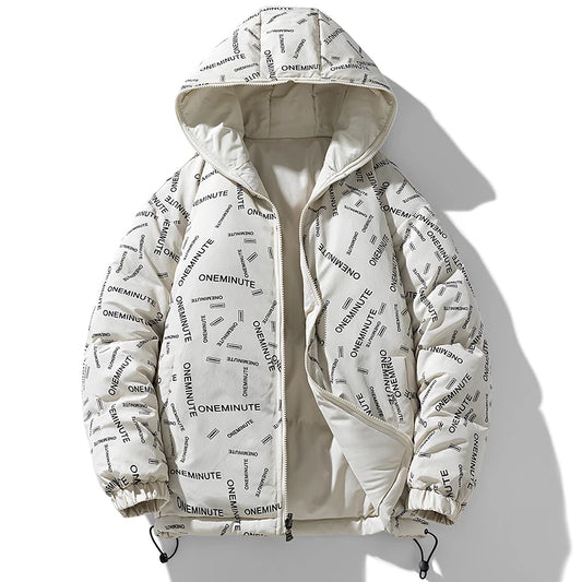 Parka réversible imprimée "One minute"