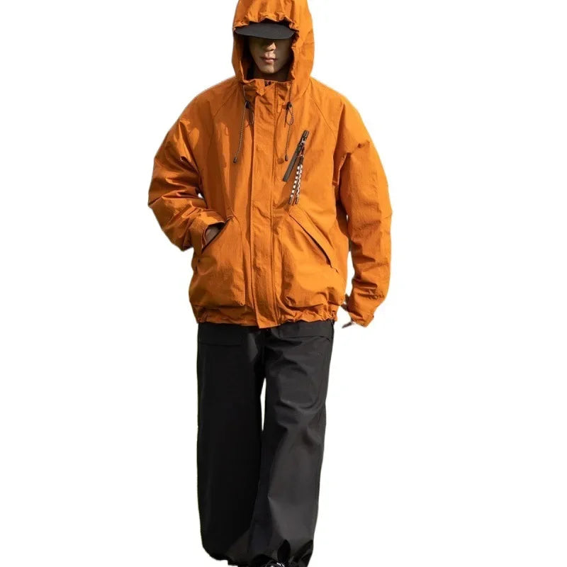 Parka à capuche en tissu déperlant