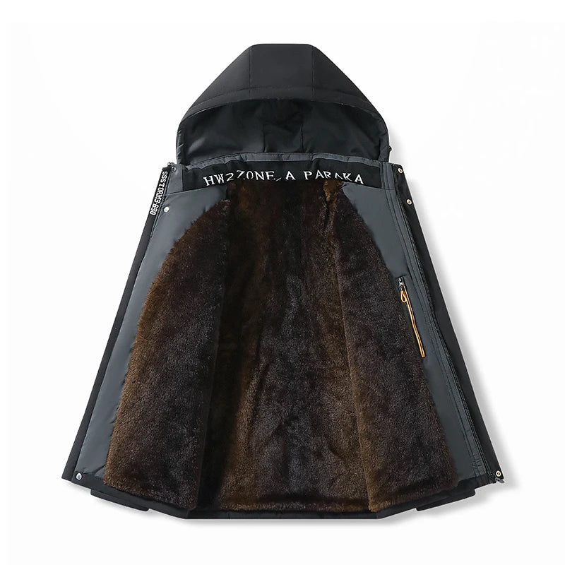 Parka à capuche amovible doublée polaire