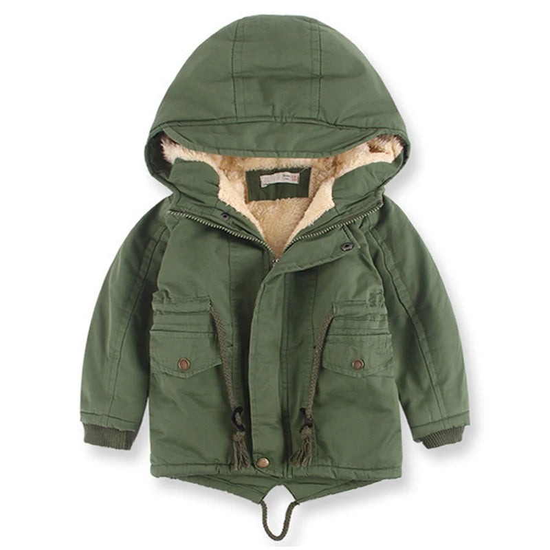 Parka à capuche doublée en fourrure