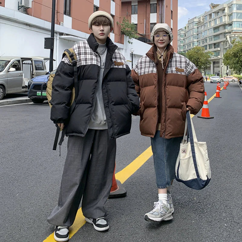 Parka avec motifs à carreaux