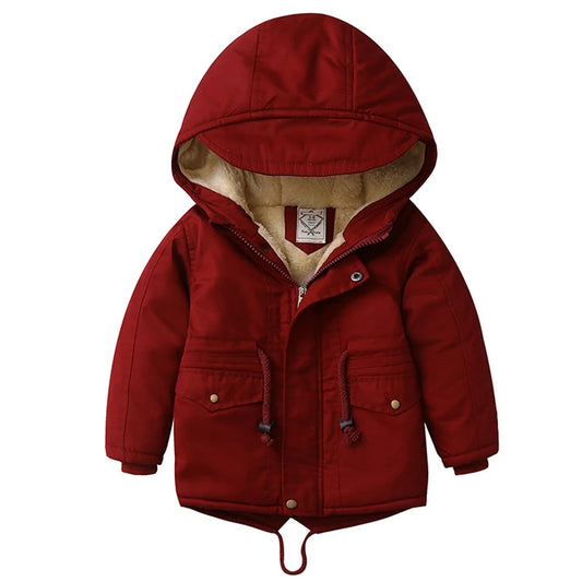 Parka à capuche doublée en fourrure