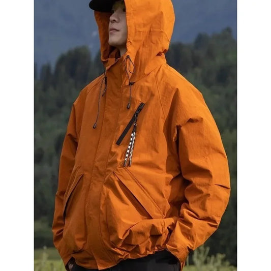 Parka à capuche en tissu déperlant
