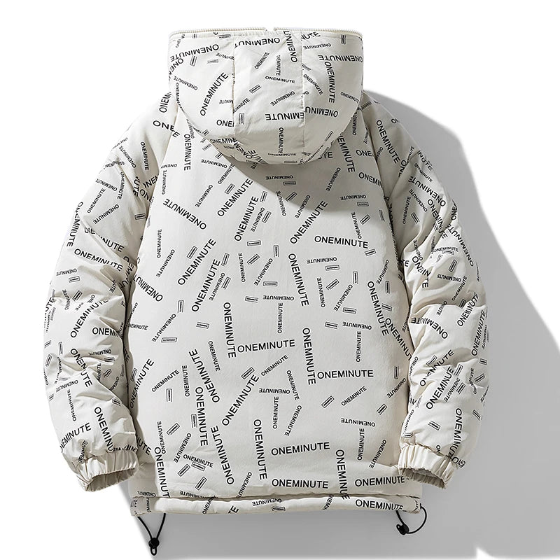 Parka réversible imprimée "One minute"
