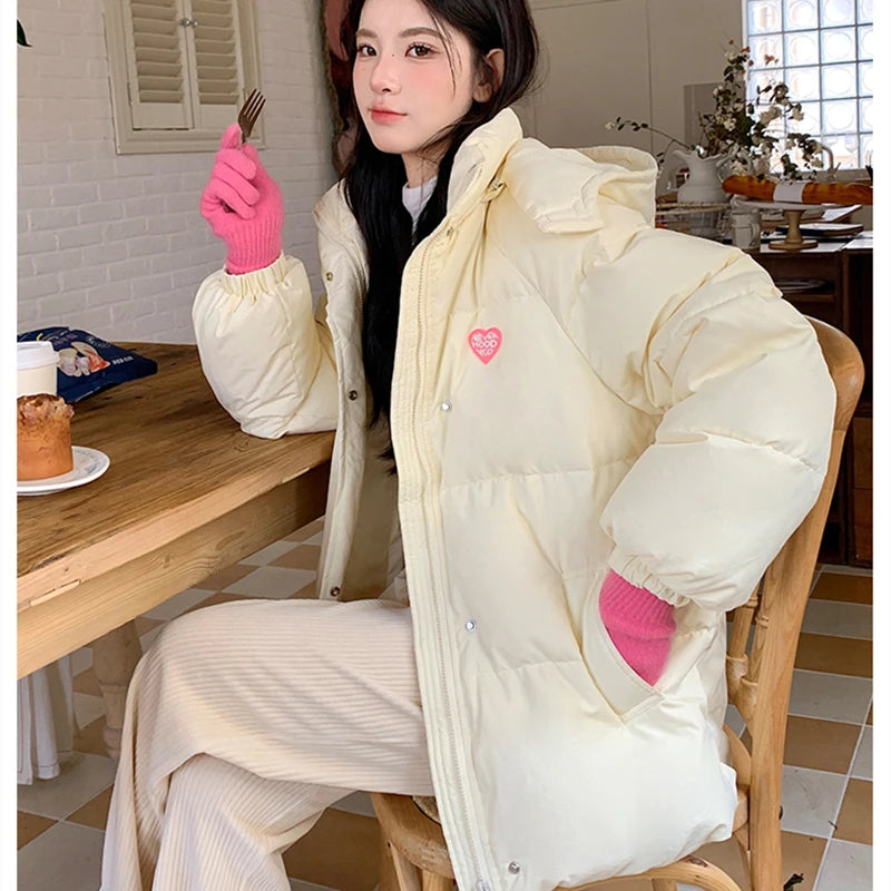 Parka oversize avec détails brodés