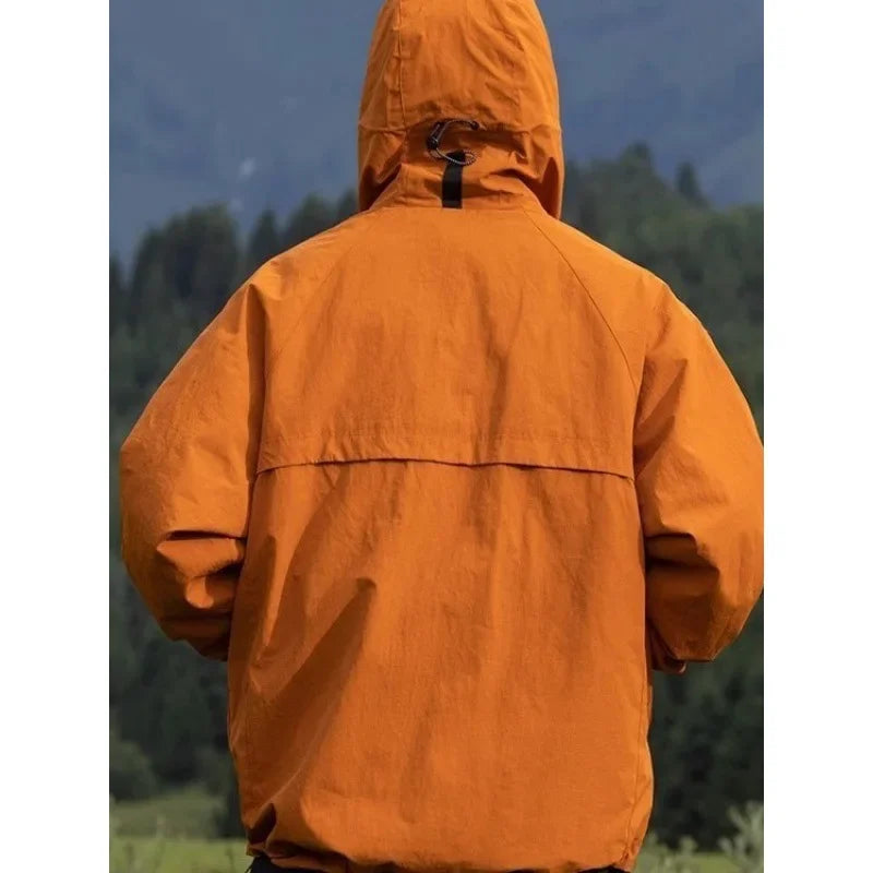 Parka à capuche en tissu déperlant