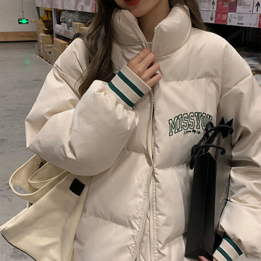 Parka à col montant imprimé 'MissYou"