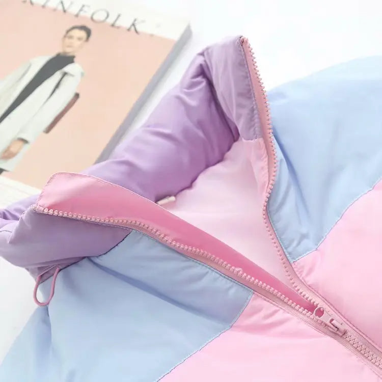 Parka arc-en-ciel pastel